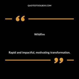 Wildfire Rapid and impactful motivating transformation.