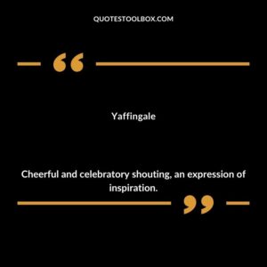 Yaffingale Cheerful and celebratory shouting an expression of inspiration.