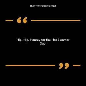Hip Hip Hooray for the Hot Summer Day!