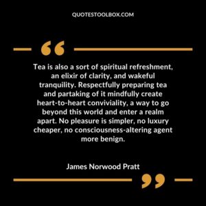 Tea is also a sort of spiritual refreshment, an elixir of clarity, and wakeful tranquility. Respectfully preparing tea and partaking of it mindfully create heart to heart conviviality
