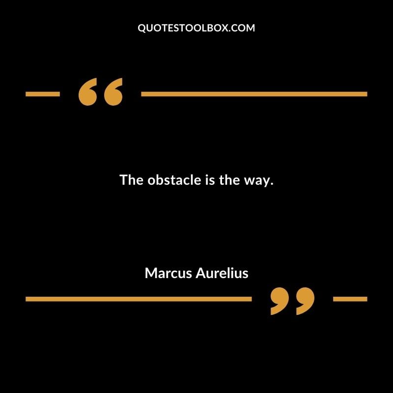 The obstacle is the way.