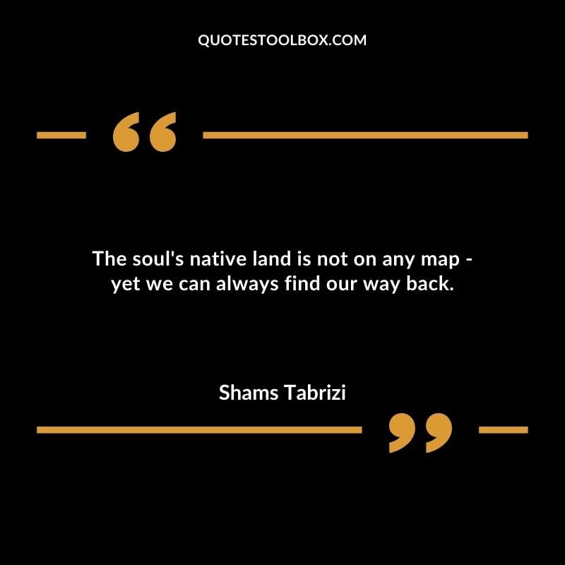 The souls native land is not on any map yet we can always find our way back. You'll Come Back to Yourself Quotes