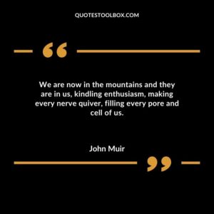 We are now in the mountains and they are in us kindling enthusiasm making every nerve quiver filling every pore and cell of us.