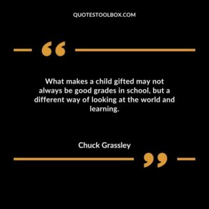 What makes a child gifted may not always be good grades in school but a different way of looking at the world and learning.