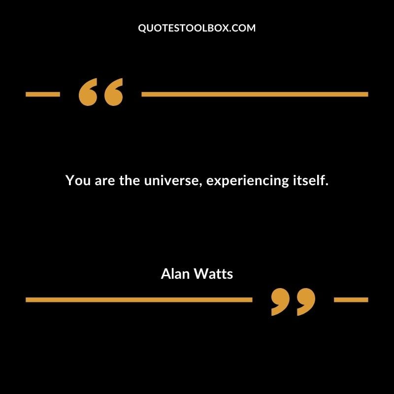 You are the universe experiencing itself. You'll Come Back to Yourself Quotes