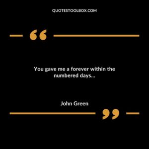 You gave me a forever within the numbered days