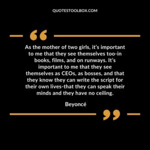 As the mother of two girls, it’s important to me that they see themselves too in books, films, and on runways. It’s important to me that they see themselves as CEOs, as bosses, and that