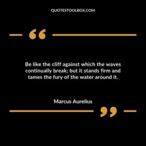 Be like the cliff against which the waves continually break but it stands firm and tames the fury of the water around it.