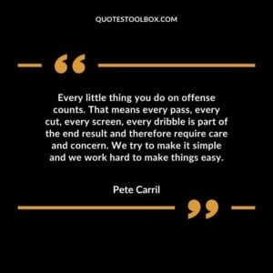 Every little thing you do on offense counts. That means every pass every cut every screen every dribble is part of the end result and
