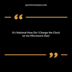 Its National How Do I Change the Clock on my Microwave Day!