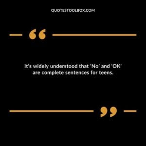 Its widely understood that No and OK are complete sentences for teens.