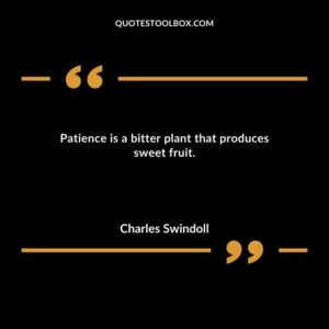 Patience is a bitter plant that produces sweet fruit.