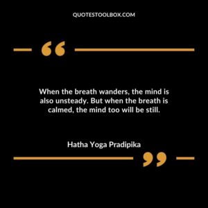 When the breath wanders the mind is also unsteady. But when the breath is calmed the mind too will be still.