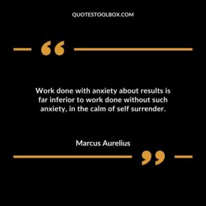 Work done with anxiety about results is far inferior to work done without such anxiety in the calm of self surrender.