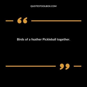 Birds of a feather Pickleball together.