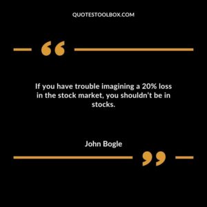 If you have trouble imagining a 20% loss in the stock market you shouldnt be in stocks.
