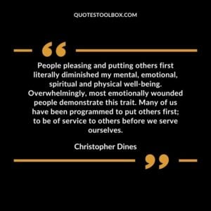 People pleasing and putting others first literally diminished my mental emotional spiritual and