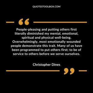 People pleasing and putting others first literally diminished my mental emotional spiritual and physical well being