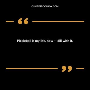 Pickleball is my life now dill with it.