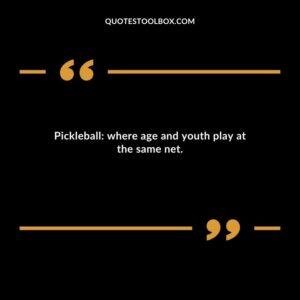 Pickleball where age and youth play at the same net.